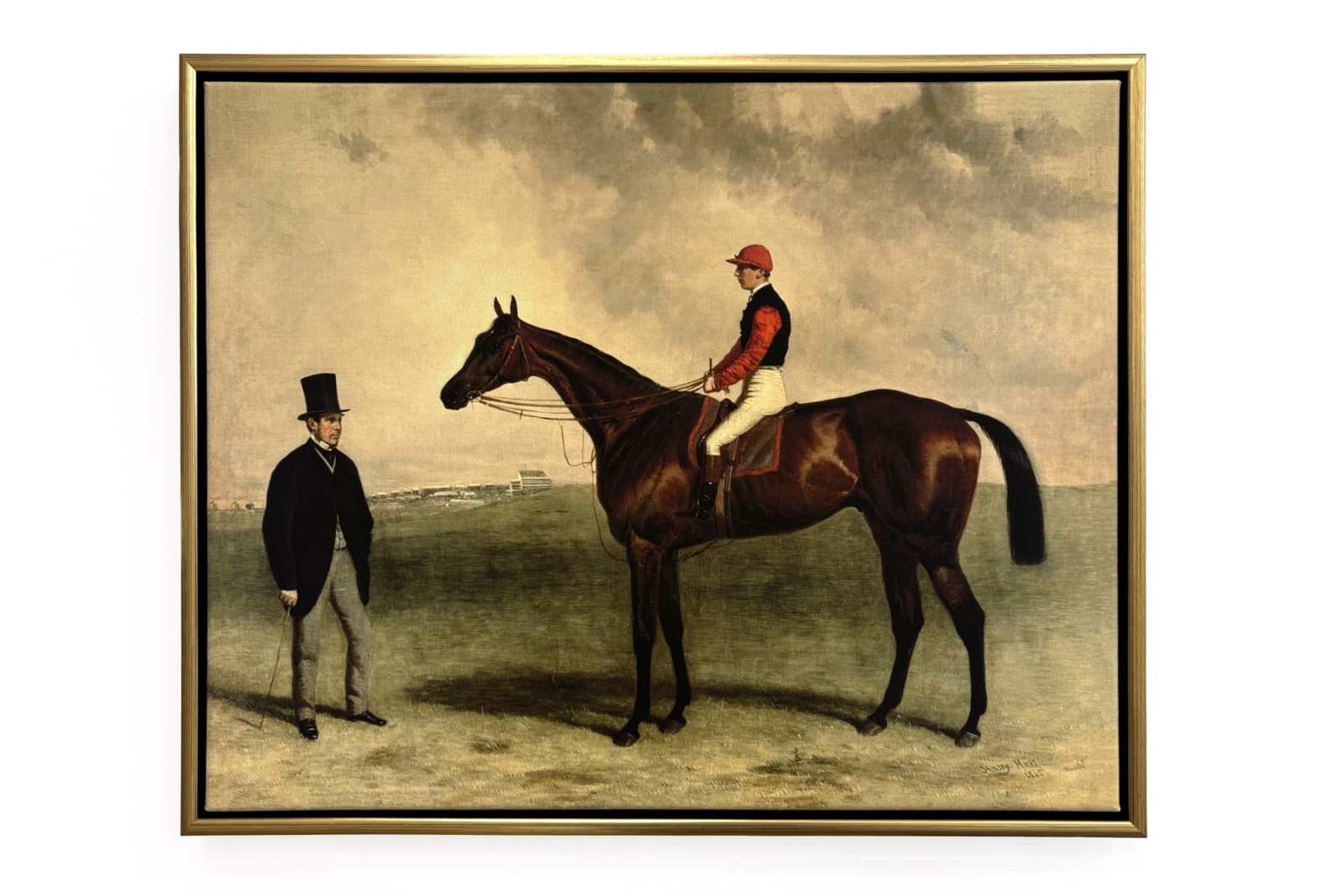 Gladiateur avec Harry Grimshaw et son propriétaire, le comte Frédéric de Lagrange, 1865 - Harry Hall