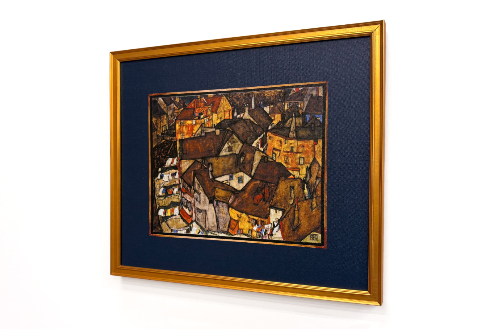 Croissant de maisons, Krumau (actuelle Český Krumlov, Tchécoslovaquie) - Croissant de maisons, Krumau (La petite ville V), par Egon Schiele (1890-1918) - Egon Schiele