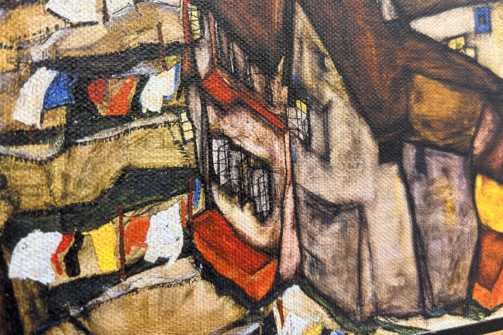 Croissant de maisons, Krumau (actuelle Český Krumlov, Tchécoslovaquie) - Croissant de maisons, Krumau (La petite ville V), par Egon Schiele (1890-1918) - Egon Schiele