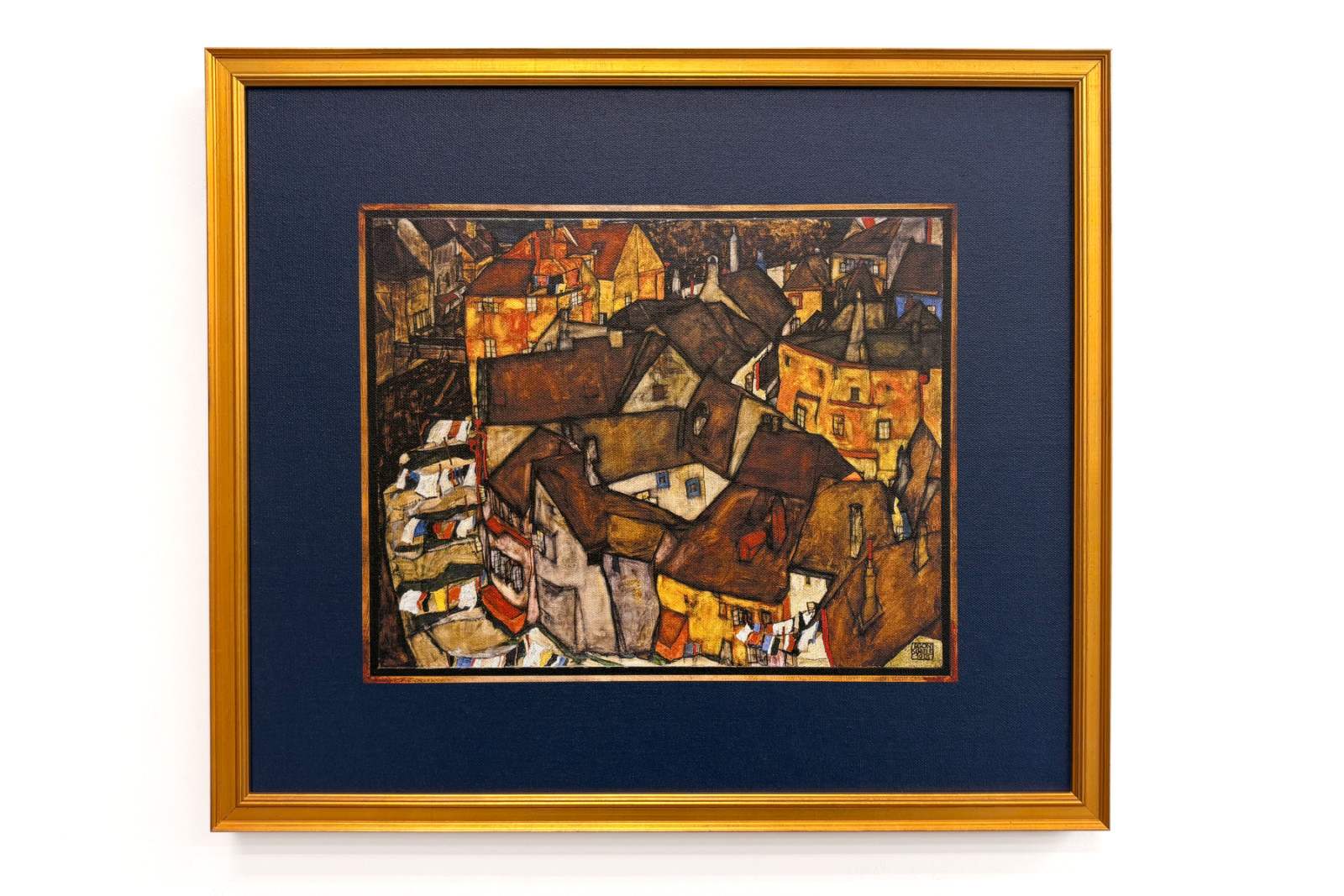 Croissant de maisons, Krumau (actuelle Český Krumlov, Tchécoslovaquie) - Croissant de maisons, Krumau (La petite ville V), par Egon Schiele (1890-1918) - Egon Schiele