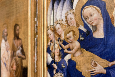 Richard II présenté à la Vierge et l'Enfant par son saint patron Jean-Baptiste et les saints Édouard et Edmond, vers 1395-99