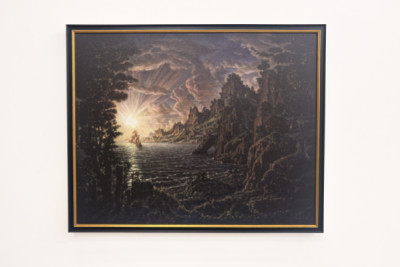 Les navires, le soleil du soir - Konstantin Bogayevsky