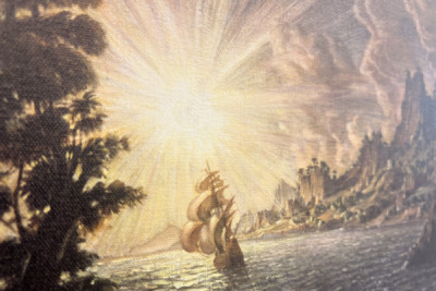 Les navires, le soleil du soir - Konstantin Bogayevsky