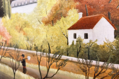 Paysage avec paysan