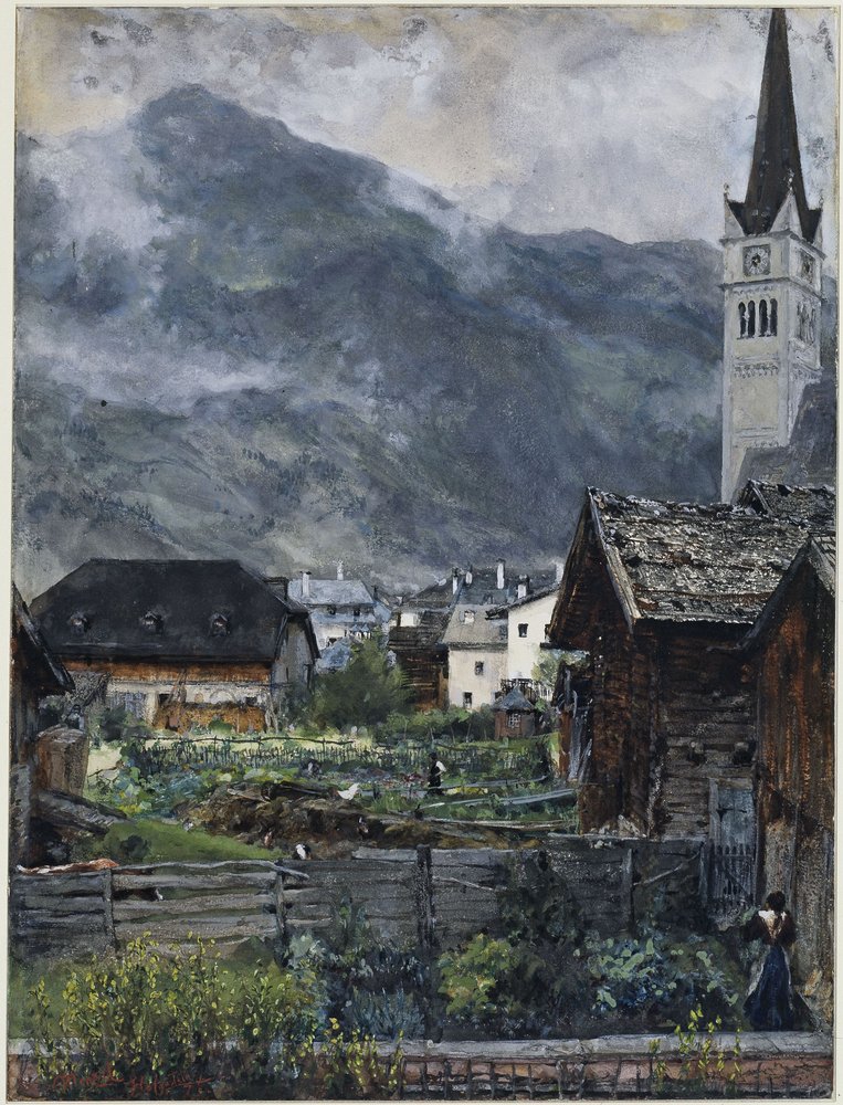 Vue depuis la Villa Herrmann sur la vallée de Hofgastein - Adolph Menzel