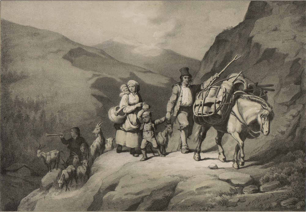 Illustration du livre Norge fremstillet i Tegninger par Asbjørnsen, P.Chr. et publié par Chr. Tønsberg (no, 1848) - Adolph Tidemand