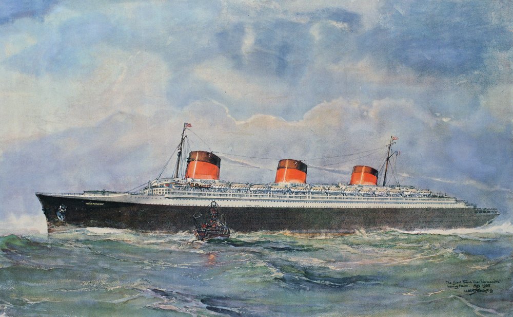 Voyage inaugural du SS Normandie depuis Le Havre, 29 mai - Albert Sébille