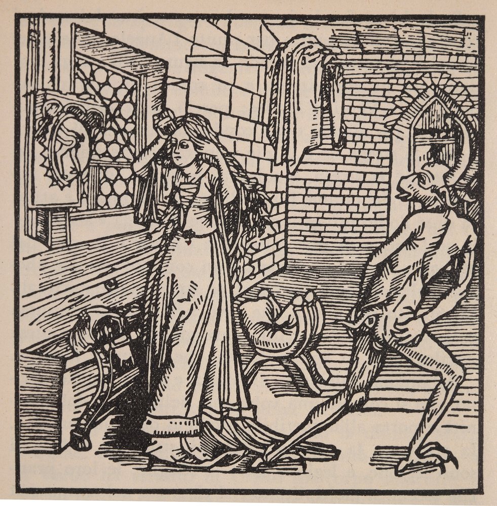Le démon de la vanité et la coquette, illustration de « Der Ritter vom Turm », 1498 - Albrecht Dürer