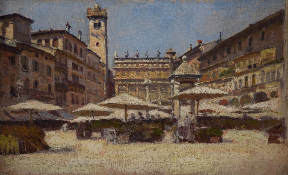 Piazza delle Erbe à Vérone, c.1900 - Alexander Gierymski