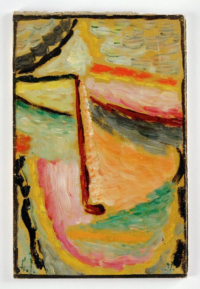 Petite tête abstraite (huile sur carton) - Alexej von Jawlensky