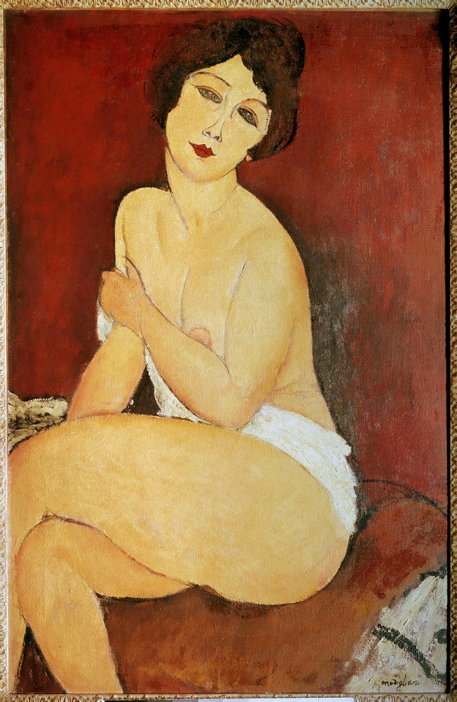 Femme nue assise, 1917, 1 x 0,65 m, collection privée - Amedeo Modigliani