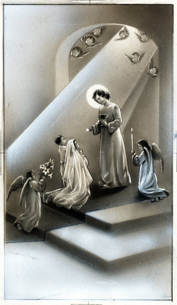 Image pieuse : communion, étape de l