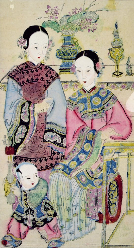Deux femmes avec un enfant, Yangliuqing - Chinese School