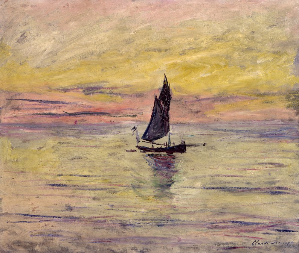 Le bateau à voile, effet du soir, 1885 - Claude Monet