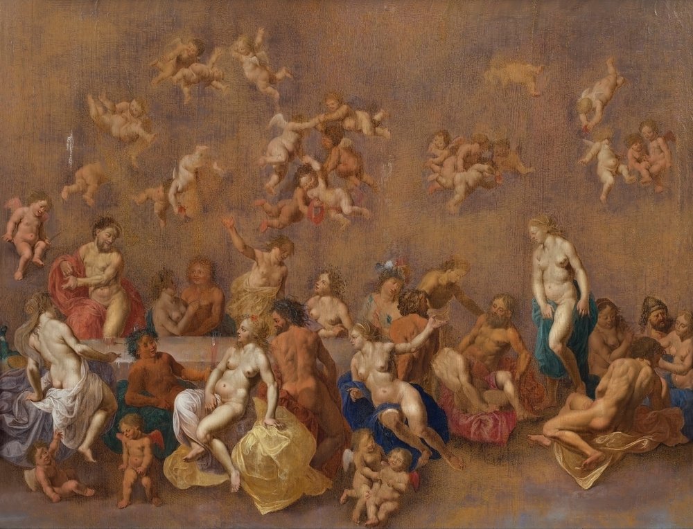 Le festin des dieux, années 1600 - Cornelis van Poelenburgh or Poelenburch