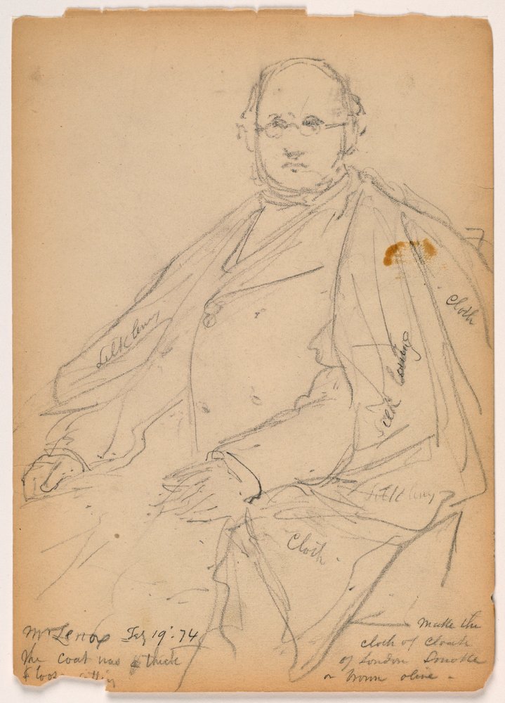 Dessin, James Lenox assis, 19 février 1874 - Daniel Huntington