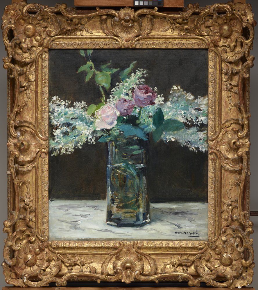Vase de lilas blancs et de roses - Édouard Manet