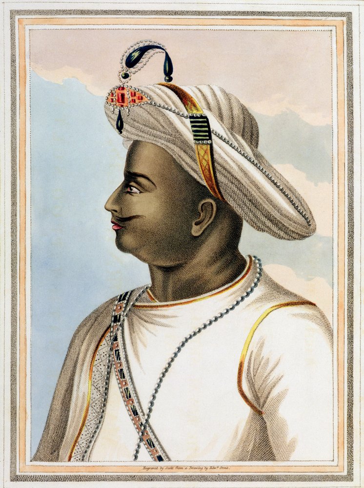 Tippoo Sultan (1749-99) planche de Picturesque Scenery in the Kingdom of Mysore, gravé par Edmund Scott, 1805 - Edward Orme