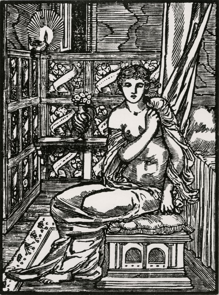 Psyché attendant Cupidon - Edward Coley (after) Burne-Jones