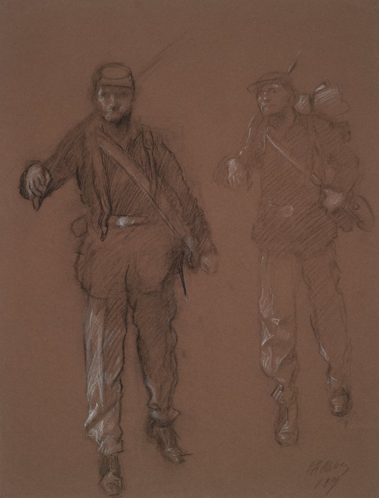 Étude pour les figures de deux soldats de la guerre civile - Edwin Austin Abbey