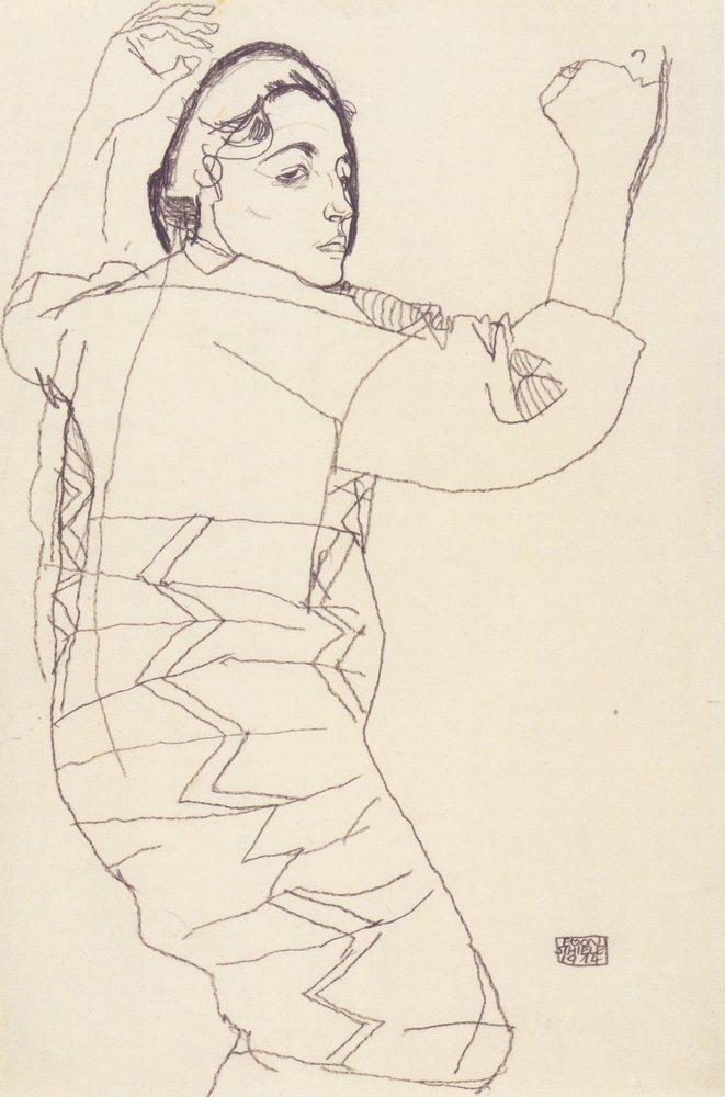 Étude de portrait de Friederike Maria Beer - Egon Schiele