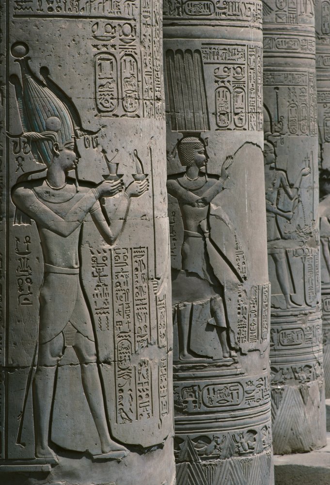 Détail de la colonnade, Temple Double Romain et Ptolémaïque de Sobek et ...