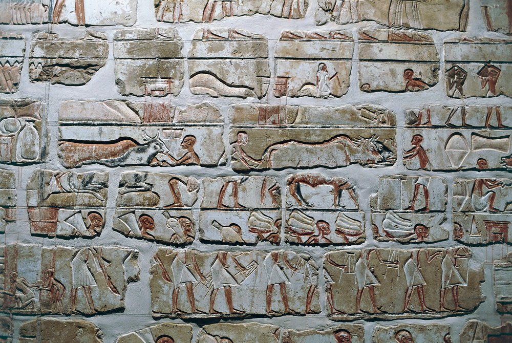 Égypte, Thèbes, Louxor, Temples de Karnak, mur de Talatat du temple d