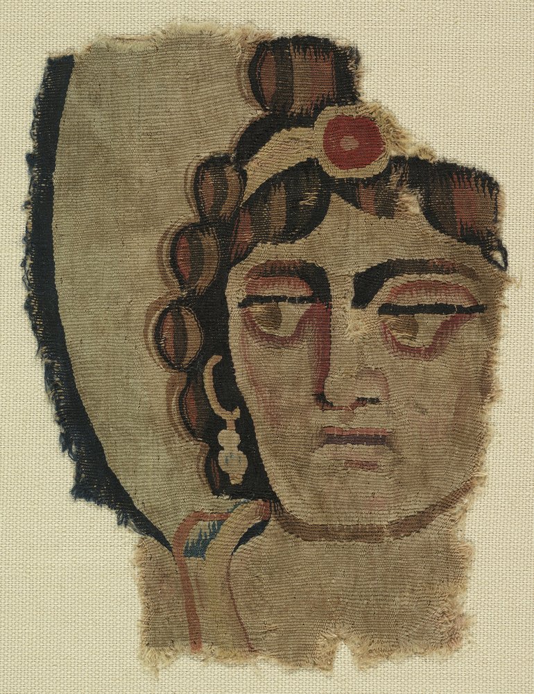 Fragment de tête de femme, copte - Egyptian School