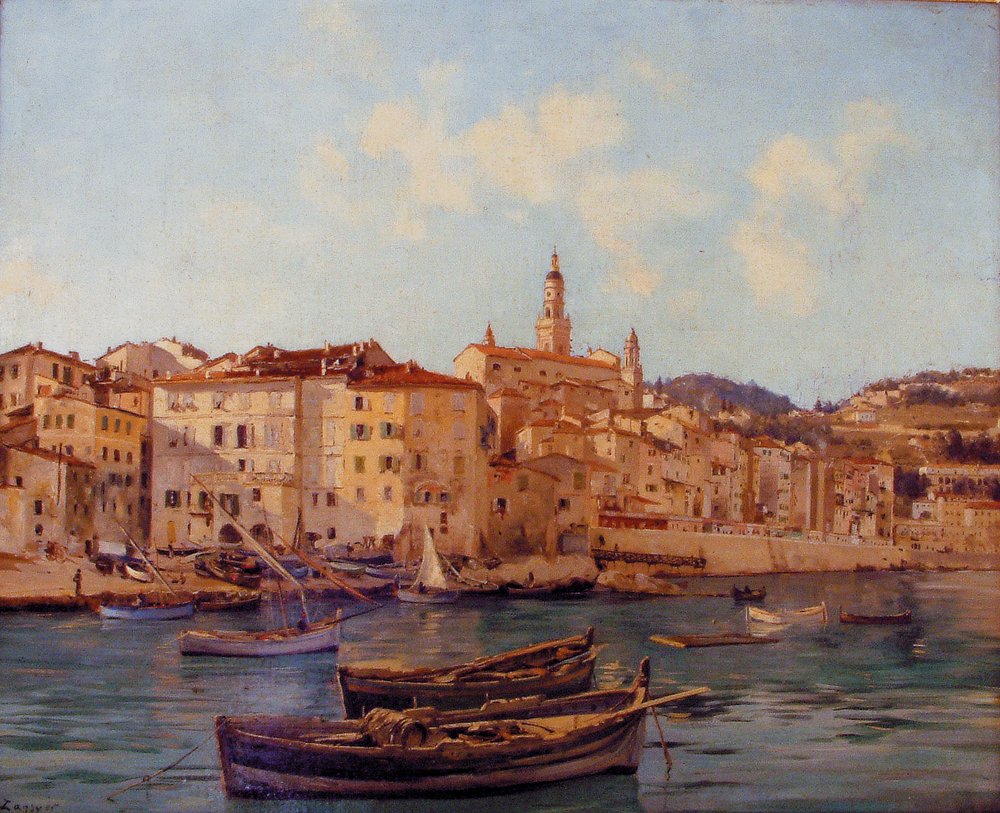 Le port de Menton 1891 | Emmanuel Lansyer | Estampe d'art