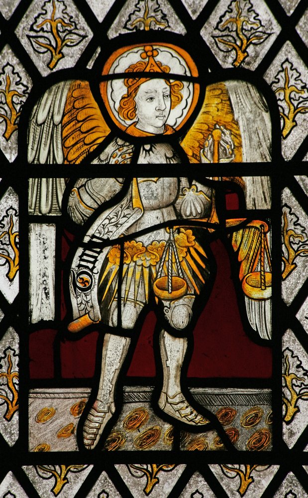 Fenêtre Na représentant Saint Michel - English School