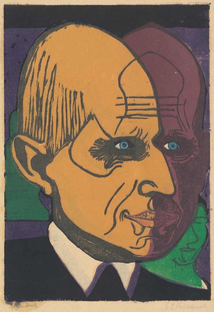 Tête du Dr Frédéric Bauer - Ernst Ludwig Kirchner