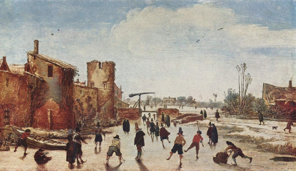 Patinage près des remparts de la ville - Esaias van de Velde