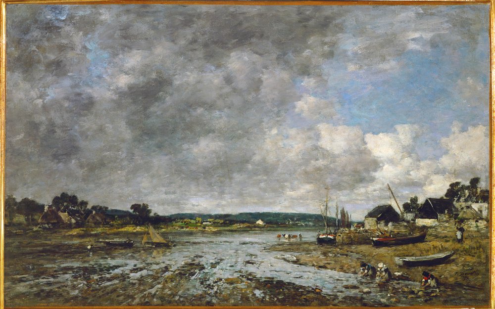 Les lavandières normandes sur le rivage - Eugene Louis Boudin