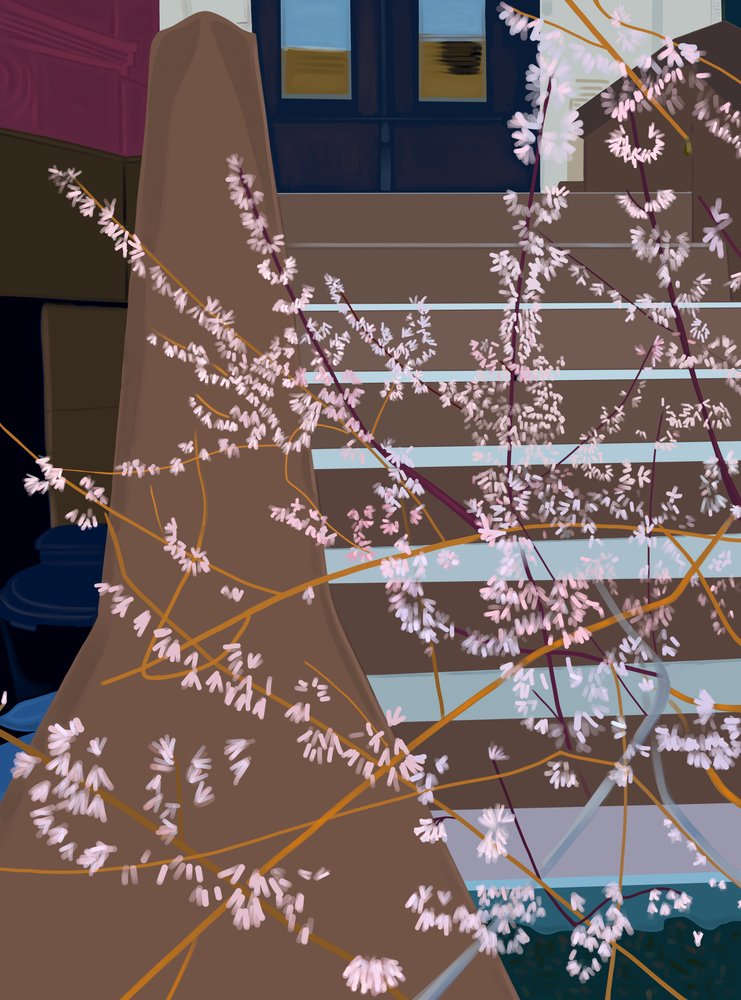 Stoop and Blooms, 2025 (art numérique) - Evan Sklar