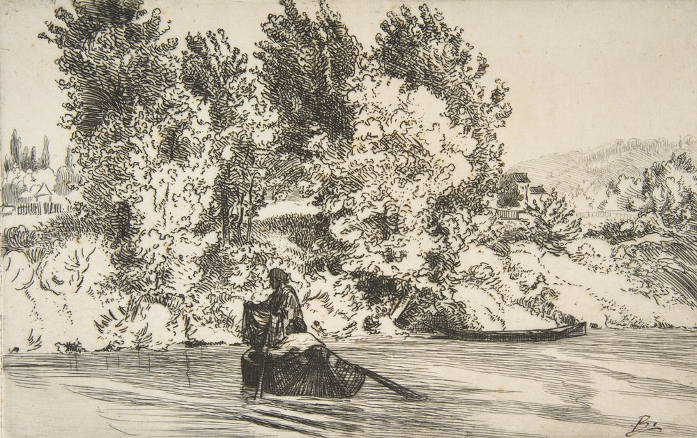 Pêcheur avec un filet - Felix Bracquemond