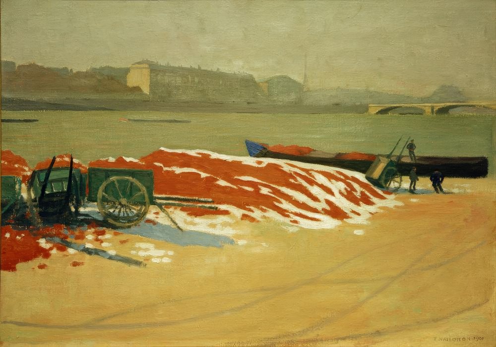 Quai de Seine au sable rouge | Felix Edouard Vallotton