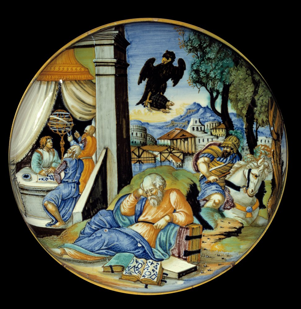 Allégorie du destin. Faïence. Réalisée par Francesco Avelli Xanto (actif vers 1530/1540) - Francesco Xanto Avelli