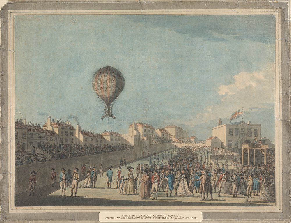 La première ascension en ballon en Angleterre, septembre 1784, depuis l