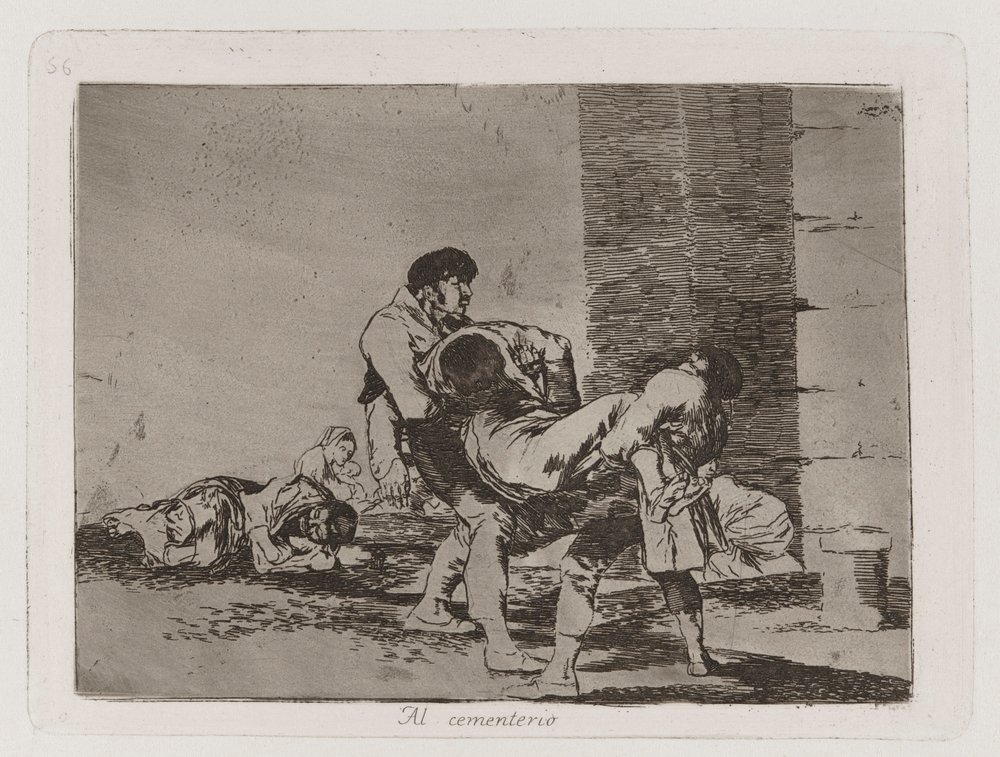 Au cimetière, Planche 56 de Los desastres de la guerra (Les désastres de la guerre) - Francisco de Goya