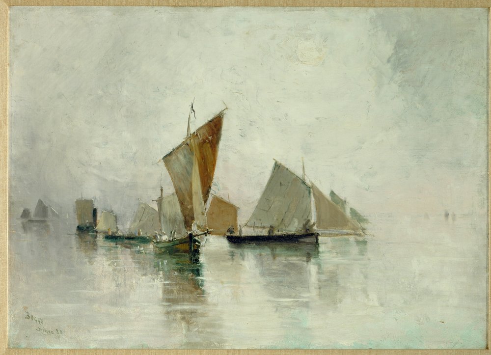 Dieppe, brume matinale (huile sur toile) - Frank Myers Boggs