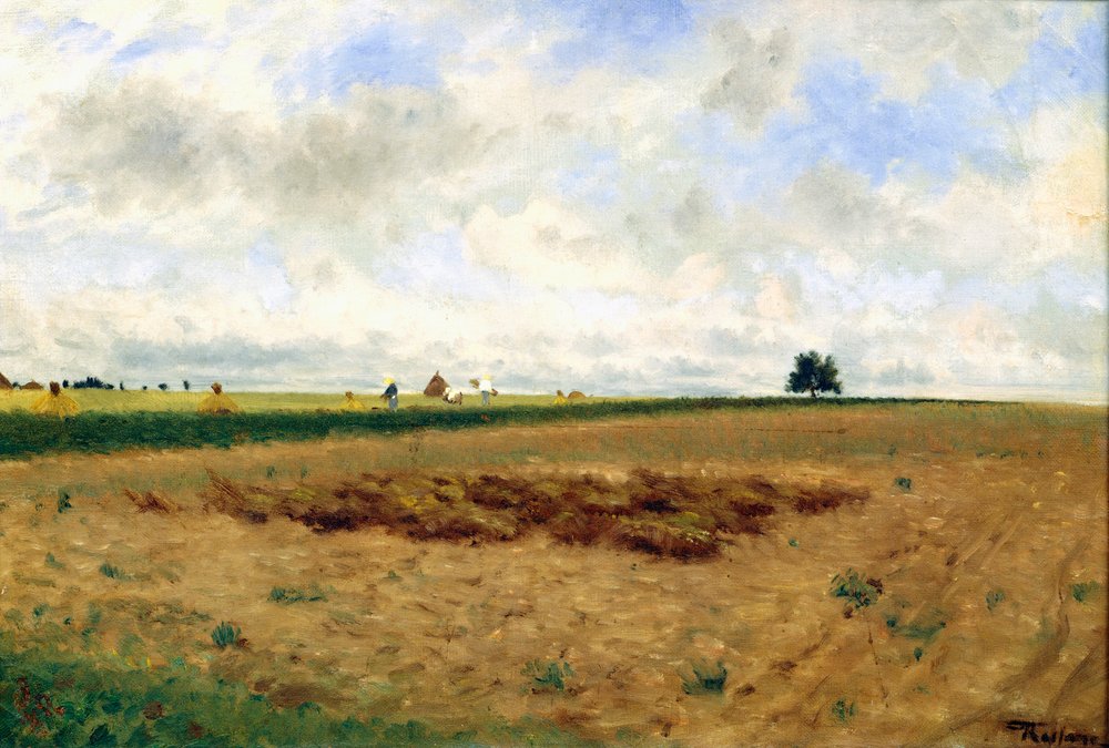 Paysage avec meules de foin - Frederico Rossano