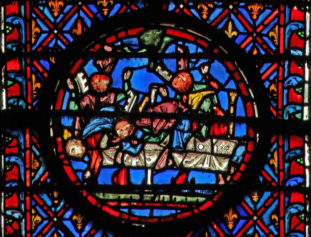 Satan causant le chaos à Job et sa famille - French School