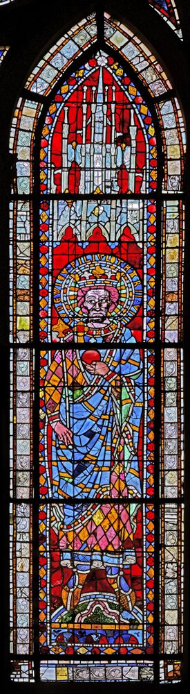 Fenêtre w7 représentant Louis, fils de Lothaire II - French School