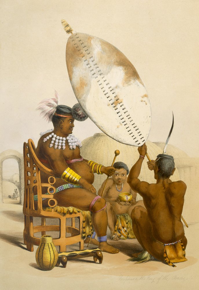 Umpanda, le roi des AmaZulu, planche 11 de «The Kafirs Illustrated», 1849 - George French Angas
