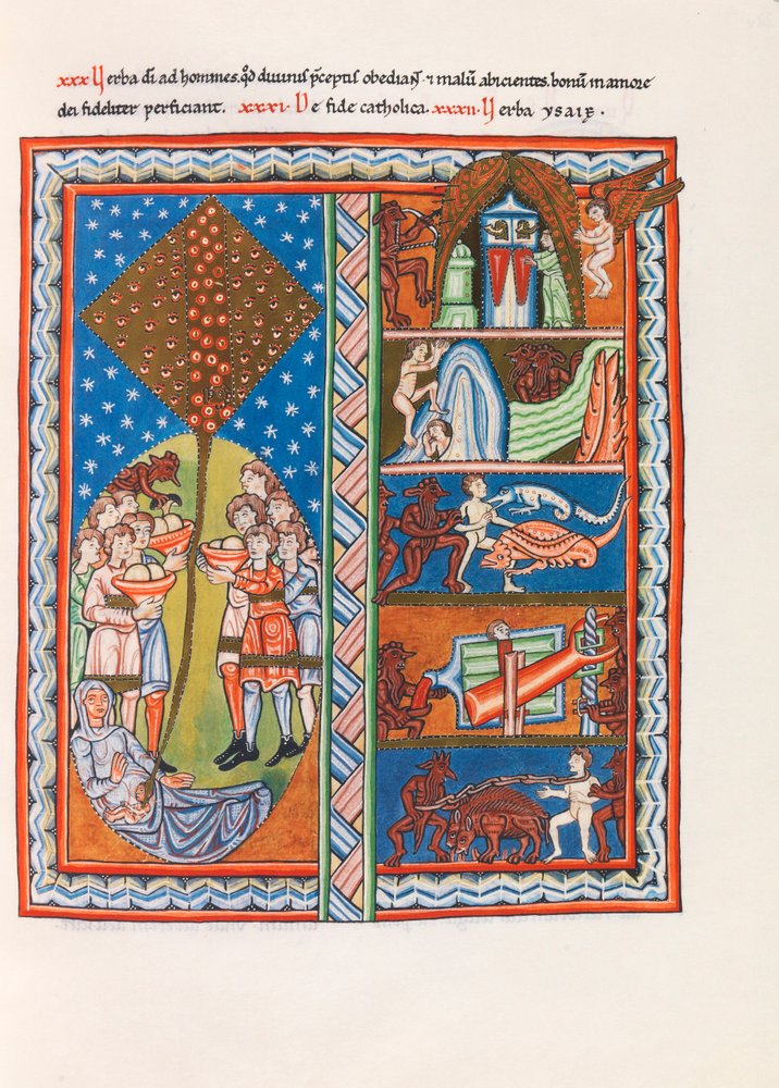 Miniature du Liber Scivias de Hildegarde de Bingen, v. 1175 (fac-similé) - German School
