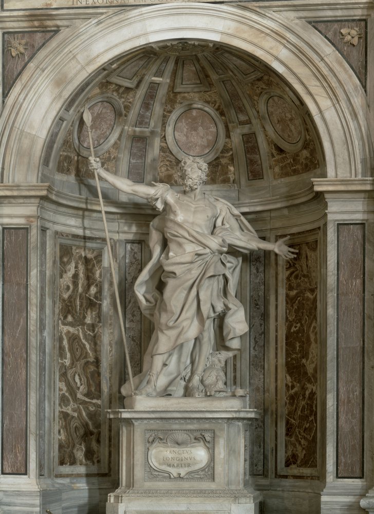 Statue de saint Longin, à la base des quatre piliers soutenant la coupole, 1631-38 - Gian Lorenzo Bernini