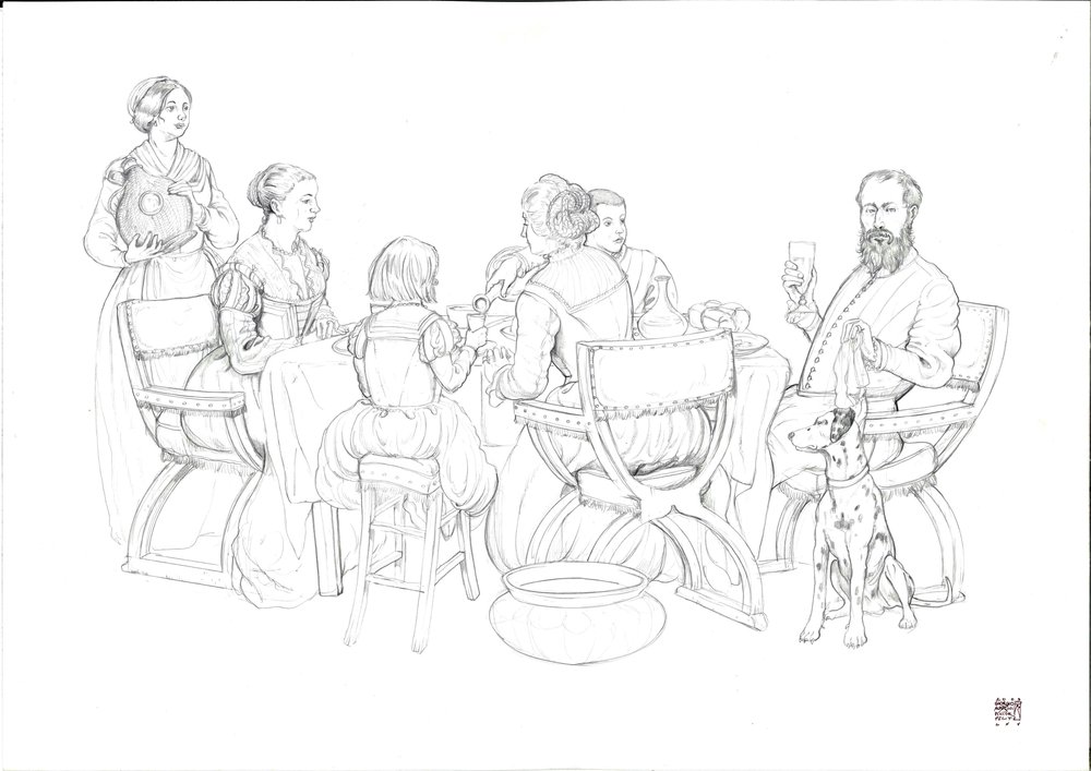Vie quotidienne Renaissance : famille bourgeoise lors d