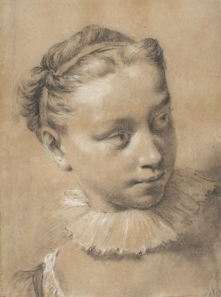 Jeune fille portant une fraise - Giovanni Battista Piazzetta