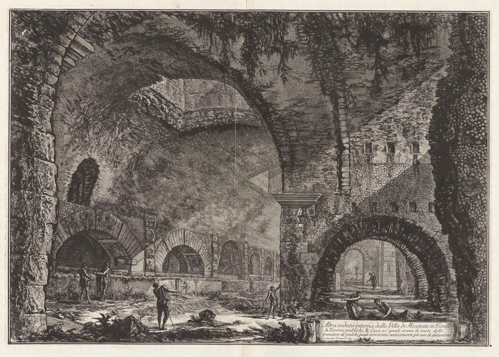 Autre vue de la Villa de Mécène à Tivoli, de Vedute di Roma - Giovanni-Battista Piranesi