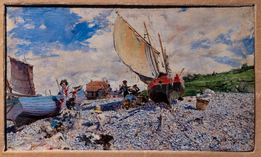 La Plage à Étretat - Giovanni Boldini